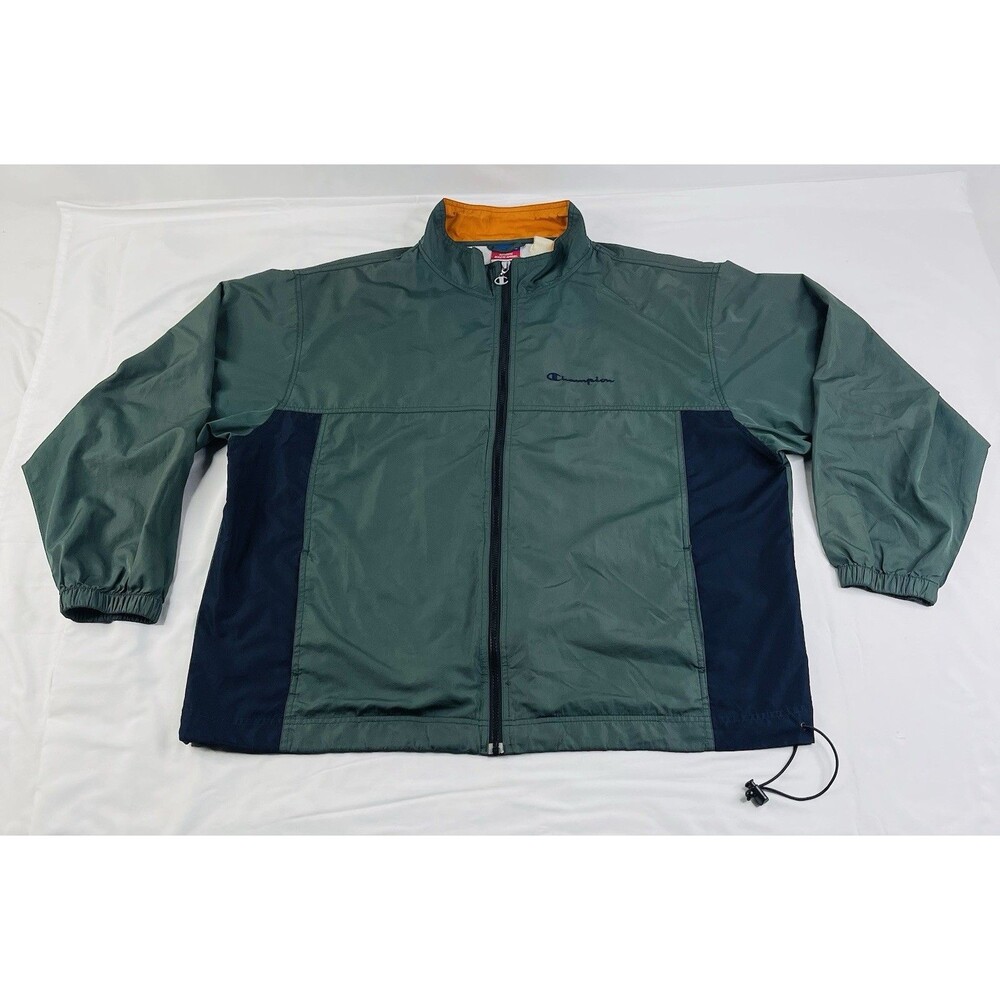 Vintage Champion Authentic Athletic Apparel Full Zip Windbreaker Jacket Nylon XL